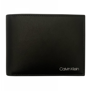 ארנק קלווין קליין לגברים Calvin Klein Bifold 5cc Wcoin - שחור מבריק
