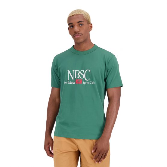 חולצת טי שירט ניו באלאנס לגברים New Balance Athletics Tee Forrest Green - ירוק