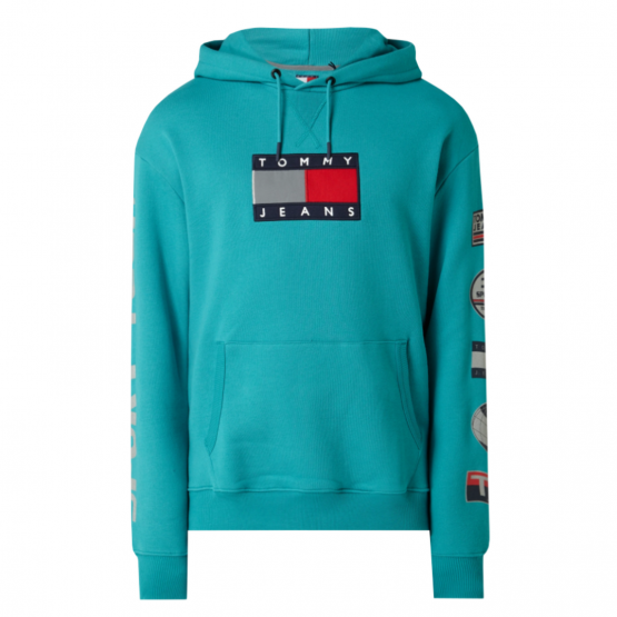 סווטשירט TOMMY JEANS לגברים TOMMY JEANS Tjm Sport Tech Ho - טורקיז