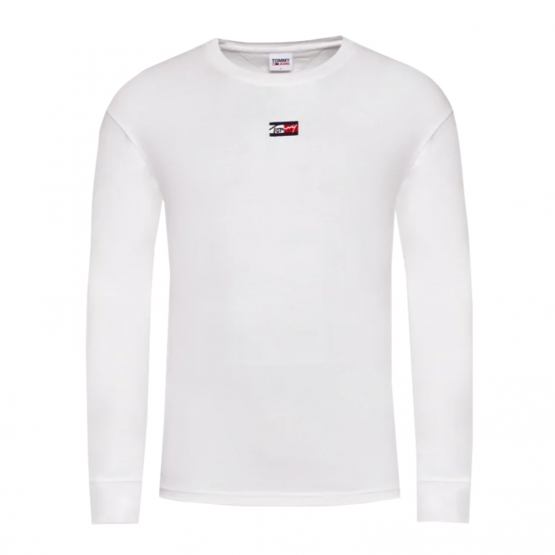 חולצת טי שירט ארוכות TOMMY JEANS לגברים TOMMY JEANS Tjm Tiny Tommy Script Tee - לבן