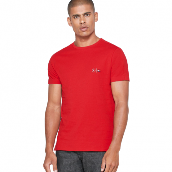 חולצת טי שירט טומי הילפיגר לגברים Tommy Hilfiger 2 Mb Tech Cneck - אדום