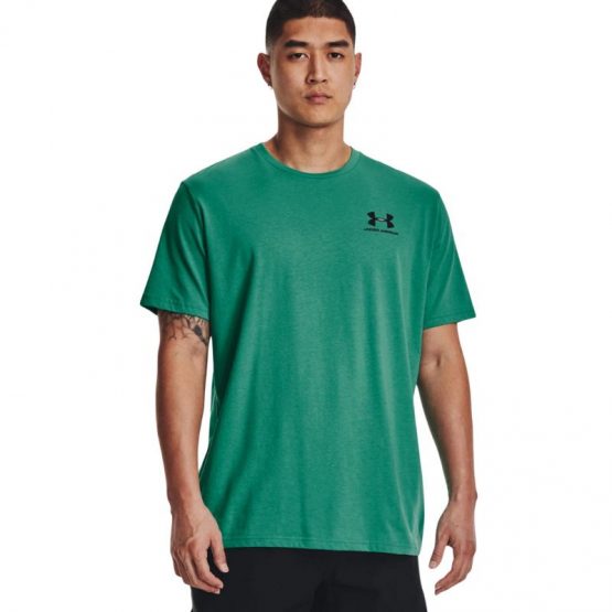 חולצת אימון אנדר ארמור לגברים Under Armour Left Chest Logo T-Shirt - ירוק