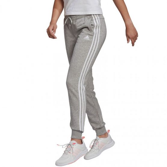 מכנסיים ארוכים אדידס לנשים Adidas Essentials Slim Tapered Cuffed Pant - אפורכסף