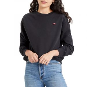 סווטשירט ליוויס לנשים Levis Standard Crew Hoodie - שחור