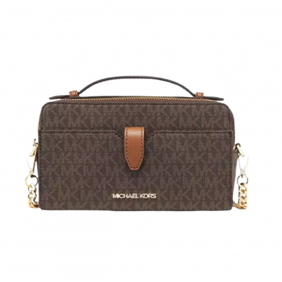 תיק מייקל קורס לנשים Michael Kors Jet Set Item Md Dbl Zip Phn Xbody - חום