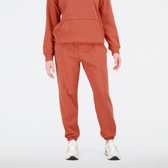 מכנסיים ארוכים ניו באלאנס לנשים New Balance Sweatpant Mahogany - כתום