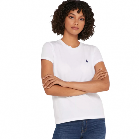 חולצת טי שירט פולו ראלף לורן לנשים Polo Ralph Lauren Sslknt - לבן