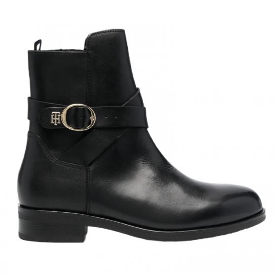 מגפי טומי הילפיגר לנשים Tommy Hilfiger Th Belt Flat Boot - שחור