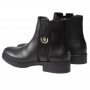 מגפי טומי הילפיגר לנשים Tommy Hilfiger Th Hardware Leather Flat Boot - שחור