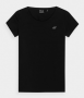 חולצת טי שירט פור אף לנשים 4F REGULAR PLAIN T-SHIRT - שחור