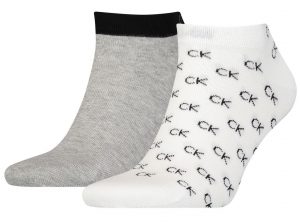 גרב קלווין קליין לגברים Calvin Klein Sneaker 2pack All Over - לבן/אפור