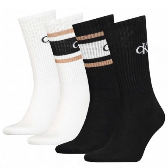 גרב קלווין קליין לגברים Calvin Klein Crew Socks 4 pack - שחור/לבן