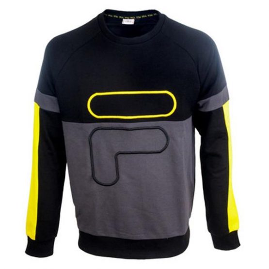 סווטשירט פילה לגברים Fila Ponto Blocked Crew - שחור