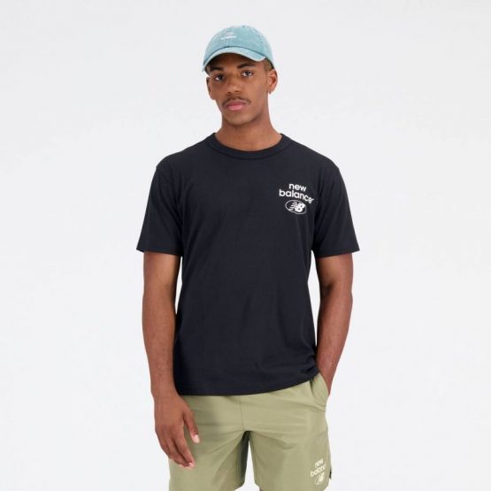 חולצת טי שירט ניו באלאנס לגברים New Balance Essentials Reimagined Cott - שחור