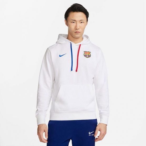 סווטשירט נייק לגברים Nike Barcelona Club - לבן