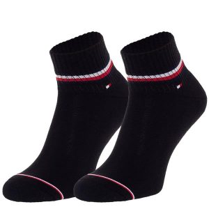 גרב טומי הילפיגר לגברים Tommy Hilfiger Th Iconic Quarter 2 pack - שחור