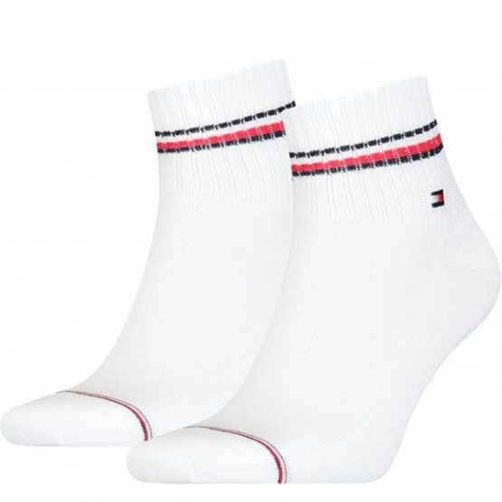 גרב טומי הילפיגר לגברים Tommy Hilfiger Th Iconic Quarter 2 pack - לבן