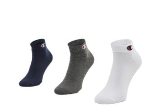 גרב צ'מפיון לגברים Champion 3pk Quarter Socks - לבן/כחול