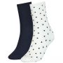 גרב טומי הילפיגר לגברים Tommy Hilfiger Sock Dot 2pack - לבן/שחור