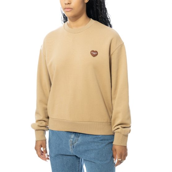 סווטשירט קארהארט לנשים Carhartt WIP Wip Heart Patch Sweat - קרם קפוצ'ינו