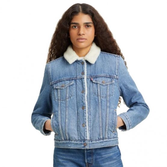 ג'קט ומעיל ליוויס לנשים Levis Sherpa Trucker - כחול ג'ינס
