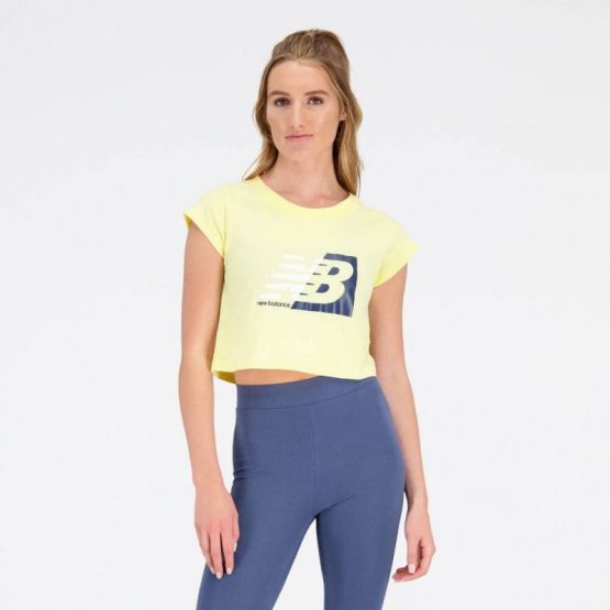 חולצת טי שירט ניו באלאנס לנשים New Balance Sport Core Dual Colored - צהוב