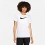 חולצת טי שירט נייק לנשים Nike Swoosh - לבן