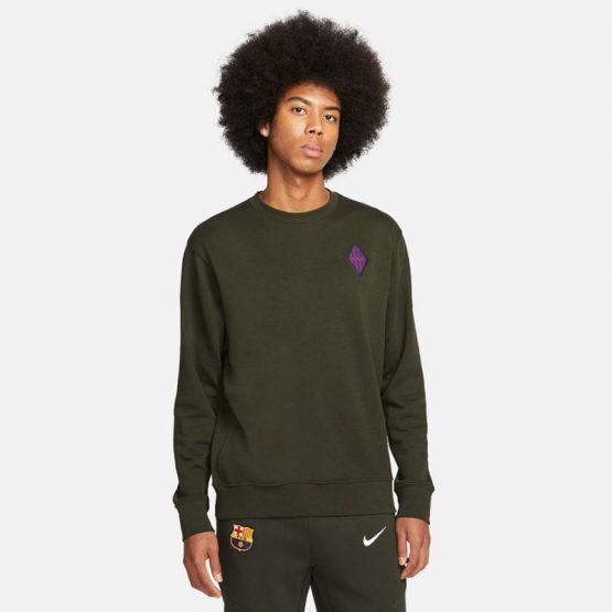 חולצת טי שירט ארוכות נייק לגברים Nike FC Barcelona Club Fleece - ירוק