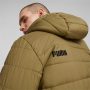ג'קט ומעיל פומה לגברים PUMA Ess Hooded Padded Jacket - ירוק זית