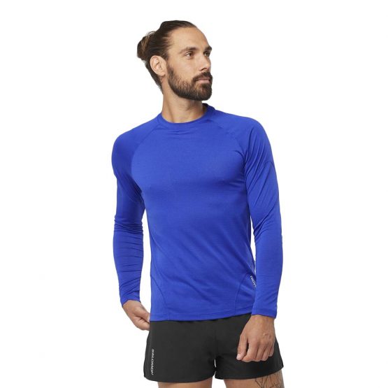 חולצת אימון סלומון לגברים Salomon Cross Run Longsleeve - כחול