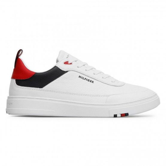 נעלי סניקרס טומי הילפיגר לגברים Tommy Hilfiger Modern Cupsole Leather - לבן