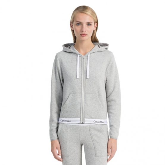 סווטשירט קלווין קליין לנשים Calvin Klein Top Hoodie Full - אפור