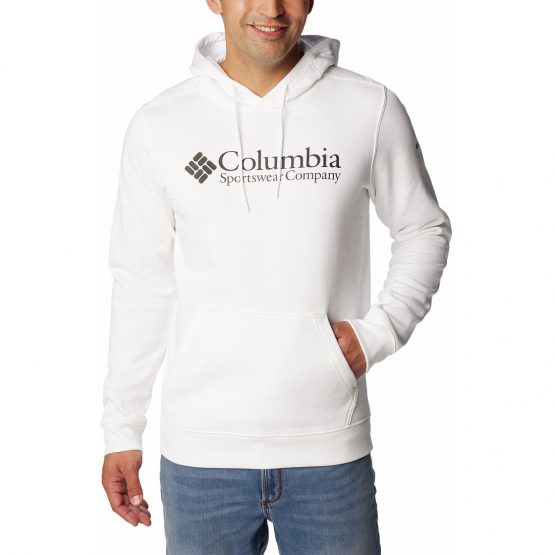 סווטשירט קולומביה לגברים Columbia CSC BASIC LOGO II HOOD - לבן