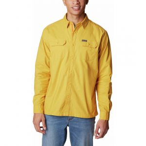 חולצה מכופתרת קולומביה לגברים Columbia LANDROAMER LINED  - צהוב