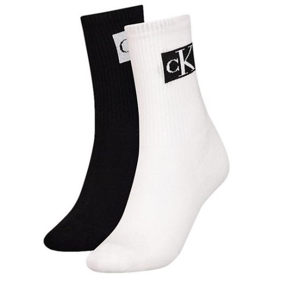 גרב קלווין קליין לגברים Calvin Klein Ckj Sock 2p - שחור/לבן