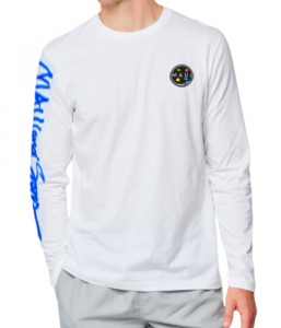 חולצת טי שירט ארוכות מאוואי לגברים MAUI Cookie Logo   - לבן