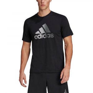 חולצת טי שירט אדידס לגברים Adidas D2M Logo Tee - שחור/כסף