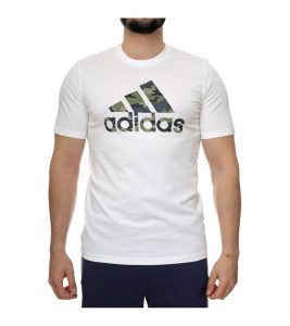 חולצת טי שירט אדידס לגברים Adidas CAMO BOS - לבן