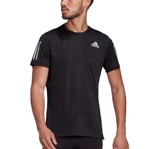 חולצת אימון אדידס לגברים Adidas Own The Run Tee - שחור/לבן פסים