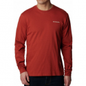 חולצת טי שירט ארוכות קולומביה לגברים Columbia Rockaway River Graphic - אדום