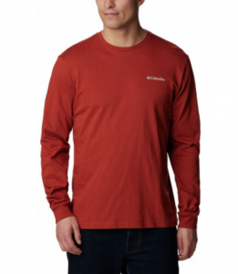 חולצת טי שירט ארוכות קולומביה לגברים Columbia Rockaway River Graphic - אדום