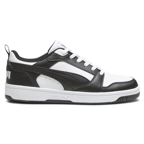 נעלי סניקרס פומה לגברים PUMA Rebound V6 Low Whitepuma Blackpum - שחור/לבן