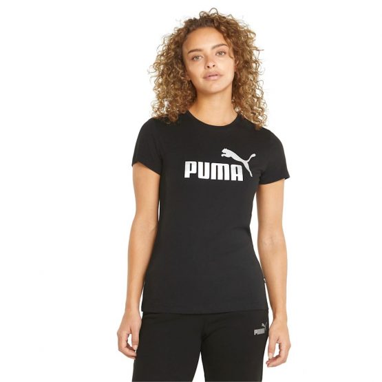 חולצת טי שירט פומה לנשים PUMA Ess Metallic Logo Tee - שחור