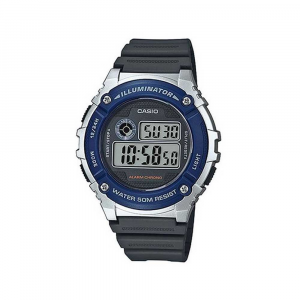 שעון קסיו לגברים CASIO W-216H-1C - שחור/כחול
