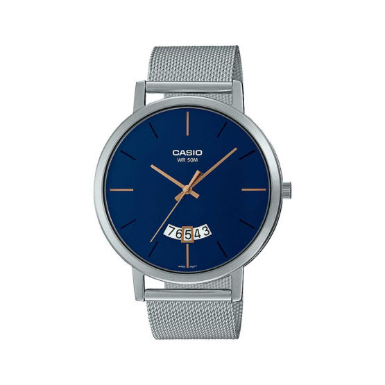 שעון קסיו לגברים CASIO MTP-B100M-2E - כסף/כחול