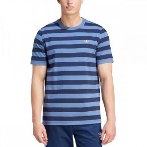 חולצת טי שירט אדידס לגברים Adidas Originals Striped Tee - כחול