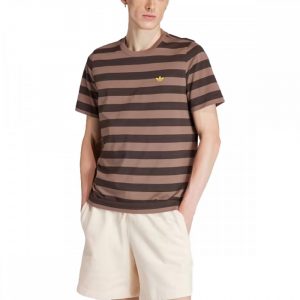 חולצת טי שירט אדידס לנשים Adidas Originals Striped Tee - חום