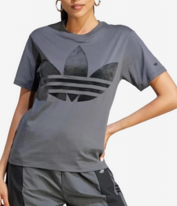 חולצת טי שירט אדידס לנשים Adidas Originals Large Trefoil - אפור