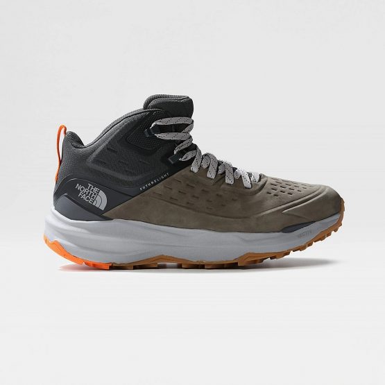 נעלי טיולים דה נורת פיס לגברים The North Face VECTIV EXPLORIS 2 MID FUTURELIGHT LTHR - אפור כהה/חום