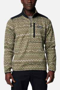 סווטשירט קולומביה לגברים Columbia Fleece sweater - ירוק/לבן/שחור